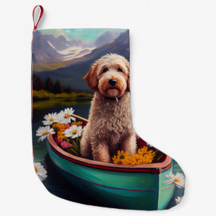 Goldendoodle op een peddel: Een landschappelijk av Kleine Kerstsok