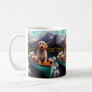Goldendoodle op een peddel: Een landschappelijk av Koffiemok