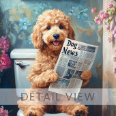 Goldendoodle op Toilet Funny Badkamer Art Print