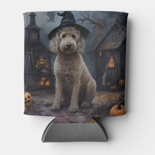 Goldendoodle pompoenen Halloween eng Blikjeskoeler (Voorkant)