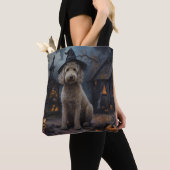 Goldendoodle pompoenen Halloween eng Draagtas (Dichtbij)