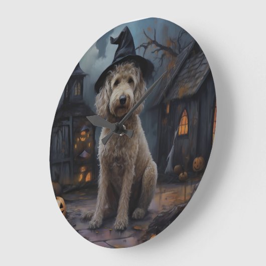Goldendoodle pompoenen Halloween eng Grote Klok (Hoek)