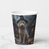 Goldendoodle pompoenen Halloween eng Papieren Bekers (Voorkant)