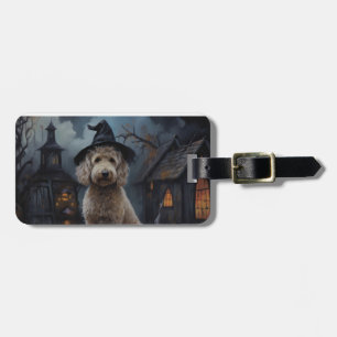 Goldendoodle Pompoenen Halloween Griezelen Bagagelabel