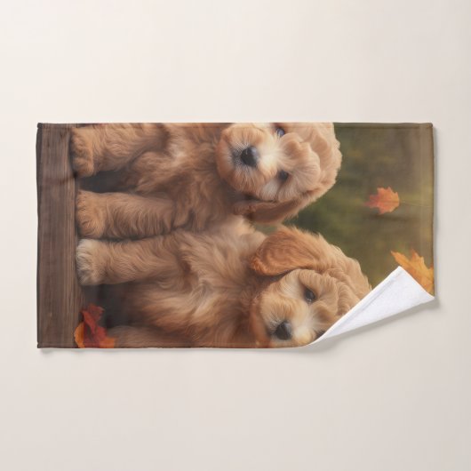 Goldendoodle Puppy Herfst Delight Pompoen Bad Handdoek (Handdoek)