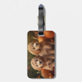 Goldendoodle Puppy Herfst Delight Pompoen Bagagelabel (Achterkant verticaal)