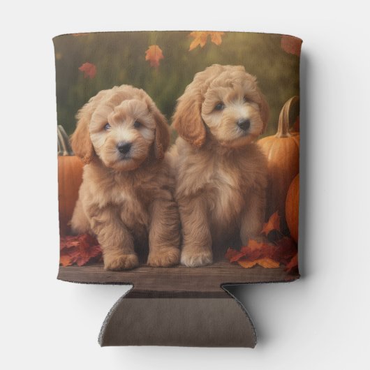 Goldendoodle Puppy Herfst Delight Pompoen Blikjeskoeler (Achterkant)