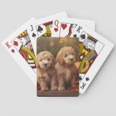 Goldendoodle Puppy Herfst Delight Pompoen Pokerkaarten (Achterkant)