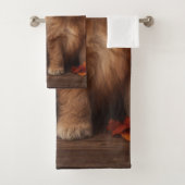 Goldendoodle Puppy Herfst Genot Pompoen Bad Handdoek (Insitu)