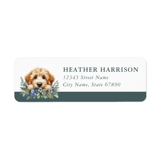 Goldendoodle retouradreslabels etiket (Voorkant)