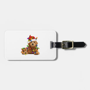 Goldendoodle Santa Dog Bagagelabel