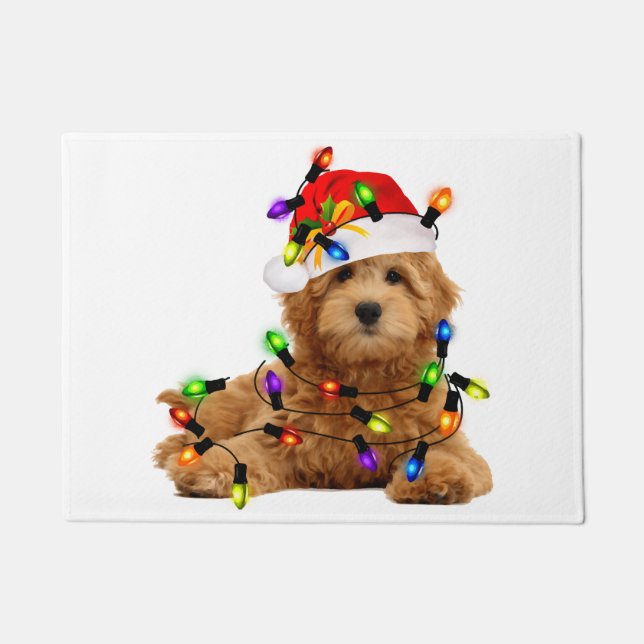 Goldendoodle Santa Dog Deurmat (Voorkant)