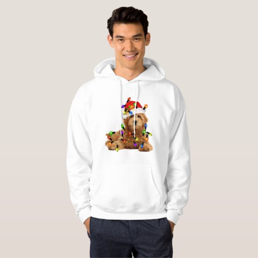 Goldendoodle Santa Dog Hoodie (Voorkant volledig)