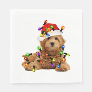 Goldendoodle Santa Dog Servet