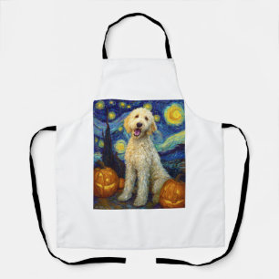 Goldendoodle Schattige Hond Halloween Jack O Lante Schort