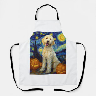 Goldendoodle Schattige Hond Halloween Jack O Lante Schort
