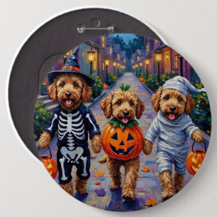 Goldendoodle Snoep- of Trucjelekkerbedelen Hallowe Ronde Button 6,0 Cm