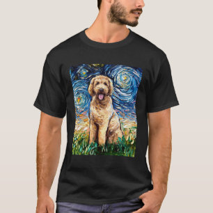 Goldendoodle Sterrennacht Dog Art van AJA T-shirt