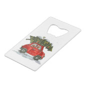 Goldendoodle sur camion rouge xmas joyeux noël (Devant Angle)