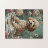Goldendoodle Tea Party Kunst Legpuzzel (Horizontaal)