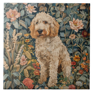 Goldendoodle Tuin Tapestry Verjaardagsfeest Tegeltje
