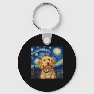 Goldendoodle Van Gogh Sterrennacht Sleutelhanger