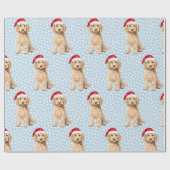 Goldendoodle Waterverf hondenkerst Cadeaupapier (Vlak)