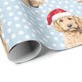 Goldendoodle Waterverf hondenkerst Cadeaupapier (Rol Hoek)