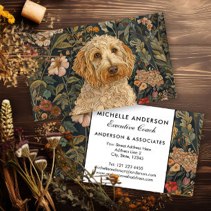 Goldendoodle  William Morris Style Floral Visitekaartje