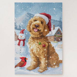 Goldendoodle Winter Wonderland Christmas Joy Legpuzzel