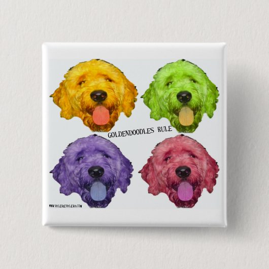 Goldendoodles Rule Square Button (Voorkant)
