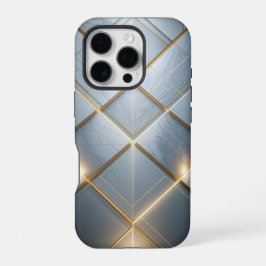 Goldene Geometrie Marmor Luxus Muster iPhone 16 Pro Hoesje
