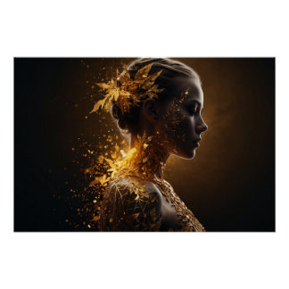 Goldene Natur – Elegante Verwandlung in Licht Perfect Poster