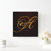 Goldener Buchstabe A design Vierkante Klok (Huis)