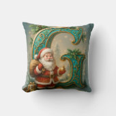 Goldenes Initial G mit Weihnachtsmann und Krone Kussen (Voorkant)