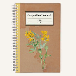 Goldenpea bloem gepersonaliseerde compositie notitieboek