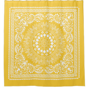 Goldenrod Bandana Pattern-4 Douchegordijn