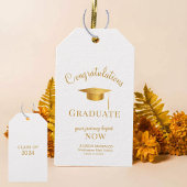 Goldenrod Chic Uw reis begint nu Afstuderen Cadeaulabel