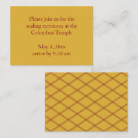Goldenrod Diamonds Temple Sealing Invitation
