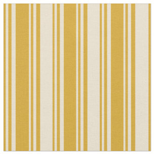 Goldenrod en Beige Lines Pattern Stof
