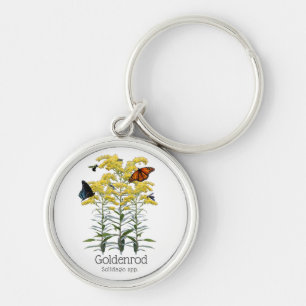 Goldenrod Solidago Wildflower en Pollinators Sleutelhanger