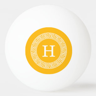 Goldenrod Wat Grieks Sleutel RND Lijst Initiaal Mo Pingpongballen