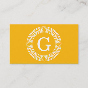 Goldenrod Wat Grieks Sleutel RND Lijst Initiaal Mo Visitekaartje