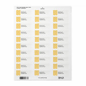 Goldenrod White Large Chevron ZigZag Pattern Etiket (Full Sheet)