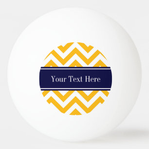 Goldenrod White LG Chevron Navy Blue Name Monogram Pingpongballen