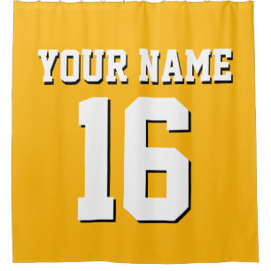 Goldenrod White Sports Jersey Team Jersey Douchegordijn