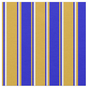 Goldenrode, blauw en lichtgeel patroon stof