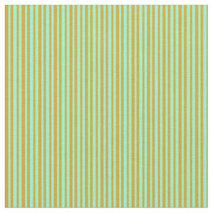 Goldenrode en Aquamarine gekleurd Striped Patroon Stof