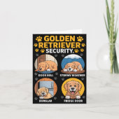 Goldens Tee Golden Retriever Security Funny Kaart (Voorkant)