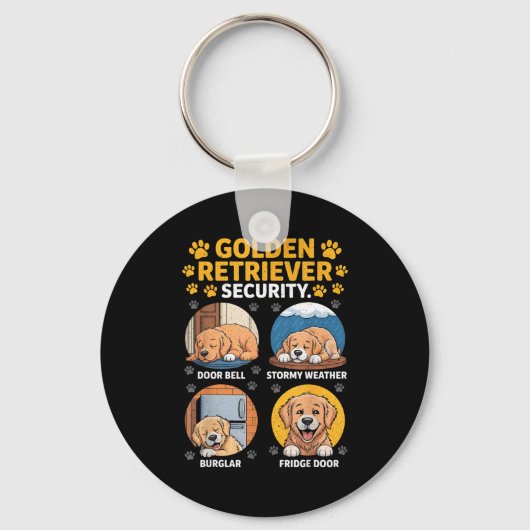 Goldens Tee Golden Retriever Security Funny Sleutelhanger (Voorkant)